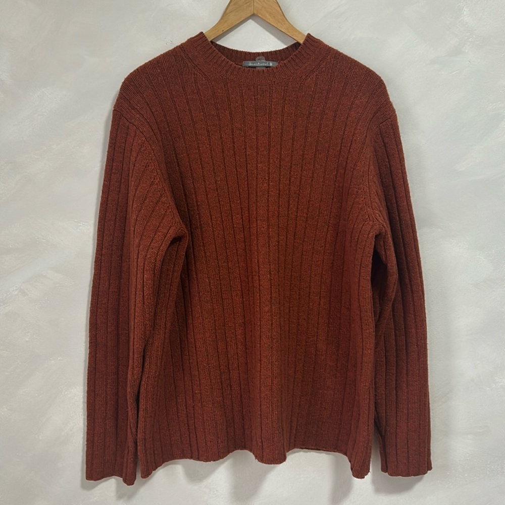 Smartwool Merino Wool Ribbed Crewneck Sweater burnt orange XL